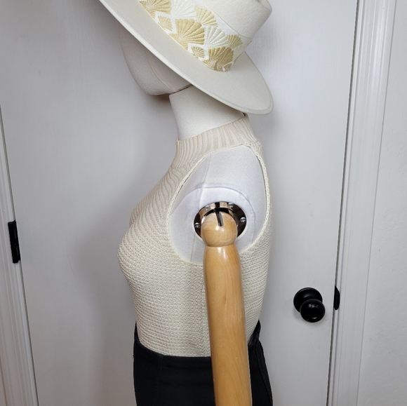 Loft Crochet Cotton Blend Tank Top Size Small Boho Chic Lightweight Knit - Picture 5 of 10